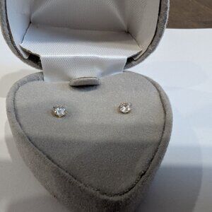 Brand New 14K Yellow Gold Cubic Zirconia Earrings For Sale